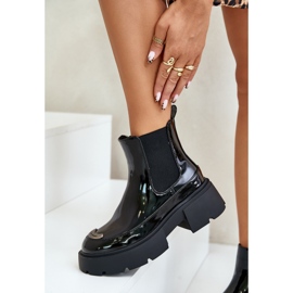 Bottines vernies isolées avec fermeture éclair, Noir Jesschris le noir 6