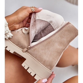 Bottes isolées en éco-daim avec fermeture éclair, beige clair Caellita 2