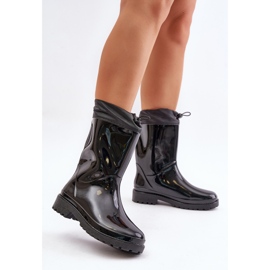 Bottines En Caoutchouc Pour Femme Avec Revers Noir Ellatiel le noir 3