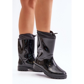 Bottines En Caoutchouc Pour Femme Avec Revers Noir Ellatiel le noir 2