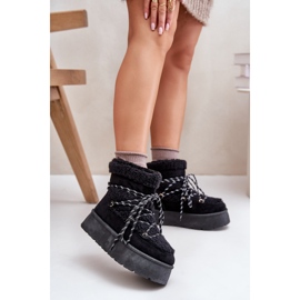 Bottes de neige à plateforme Izathiel noires avec laçage le noir 2