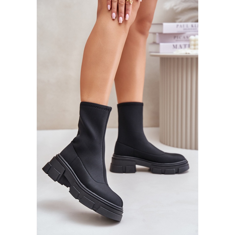 Ravendria – bottes noires à enfiler à talons plats le noir 2