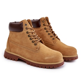 Bottes isolées en daim pour hommes Big Star OO174136 HI-POLY System Camel brun 7
