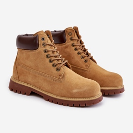 Bottes isolées en daim pour hommes Big Star OO174136 HI-POLY System Camel brun 1