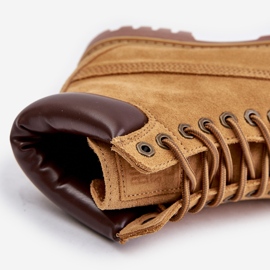 Bottes isolées en daim pour hommes Big Star OO174136 HI-POLY System Camel brun 4