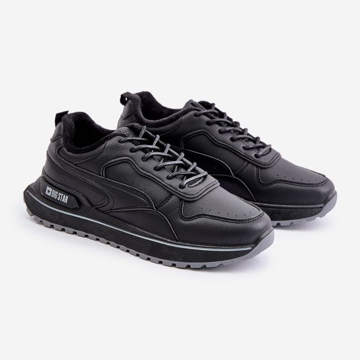 Baskets isolées pour hommes Big Star OO174675 HI-POLY System Noir le noir 1