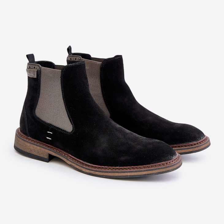 Bottines Chelsea en daim pour hommes Big Star OO174154 noir le noir 1
