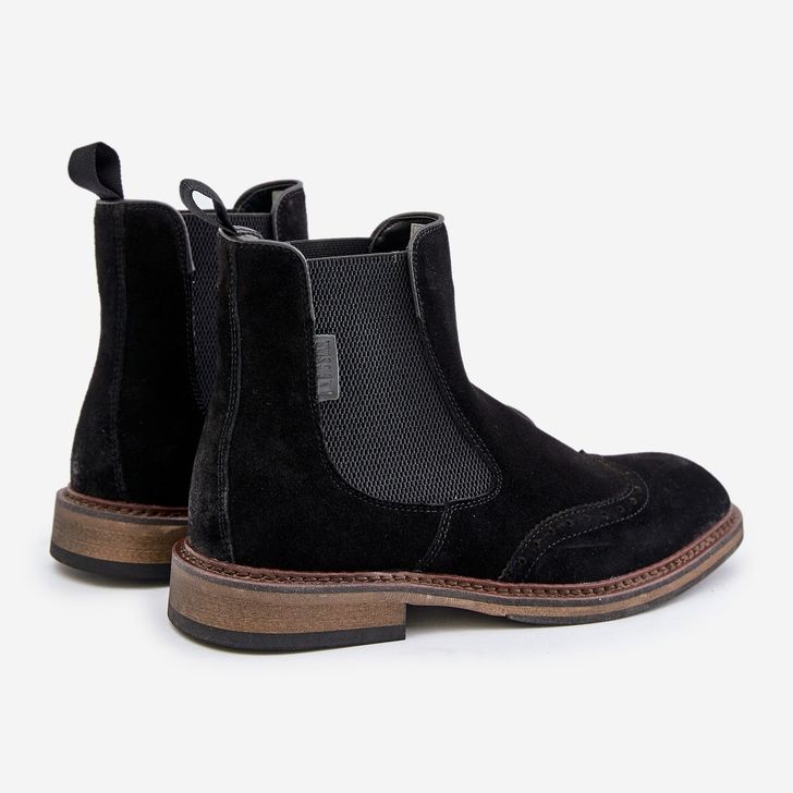 Bottines Chelsea en daim pour hommes Big Star OO174192 noir le noir 2