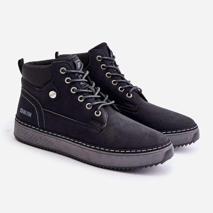 Bottes à lacets Big Star pour hommes OO174559 Hi-Poly System Noir 1