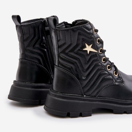 Bottines isolées pour enfants avec fermeture éclair en éco-cuir, noir Liotira 2