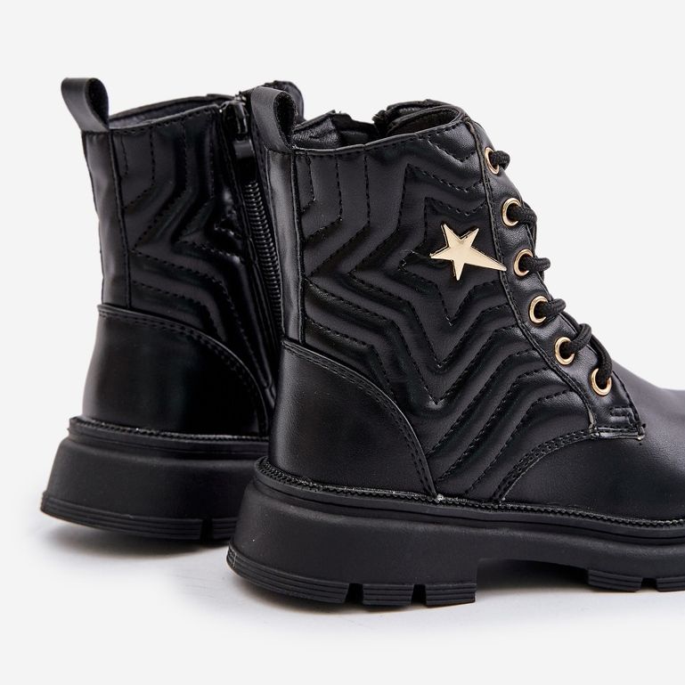 Bottines isolées pour enfants avec fermeture éclair en éco-cuir, noir Liotira 2