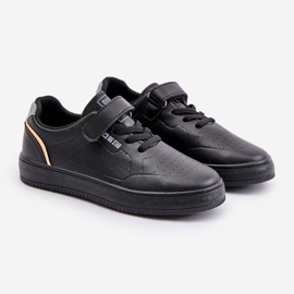 Baskets pour enfants en cuir écologique avec velcro Big Star OO374004 Noir 1