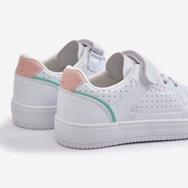 Baskets pour enfants en cuir écologique avec velcro Big Star OO374005 Blanc blanche 2 Baskets pour enfants en cuir écologique avec velcro Big Star OO374005 Blanc blanche 2