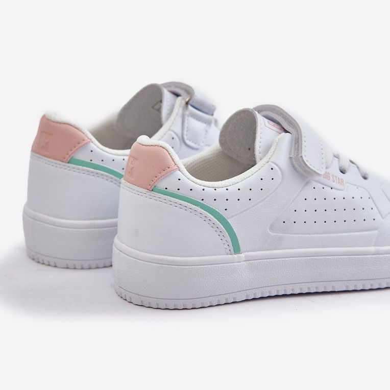 Baskets pour enfants en cuir écologique avec velcro Big Star OO374005 Blanc blanche 2 Baskets pour enfants en cuir écologique avec velcro Big Star OO374005 Blanc blanche 2