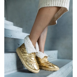 Bottes de neige isolées dorées Caellita avec revers 1