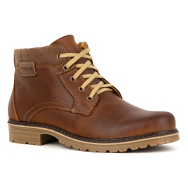 Polbut Chaussures d'hiver homme, bottines isolées en cuir J35S, marron camel brun 2 Polbut Chaussures d'hiver homme, bottines isolées en cuir J35S, marron camel brun 2