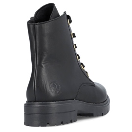 Bottes noires isolées en cuir confortables pour femmes Rieker Z2841-00 le noir 1