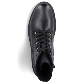 Bottes noires isolées en cuir confortables pour femmes Rieker Z2841-00 le noir 2