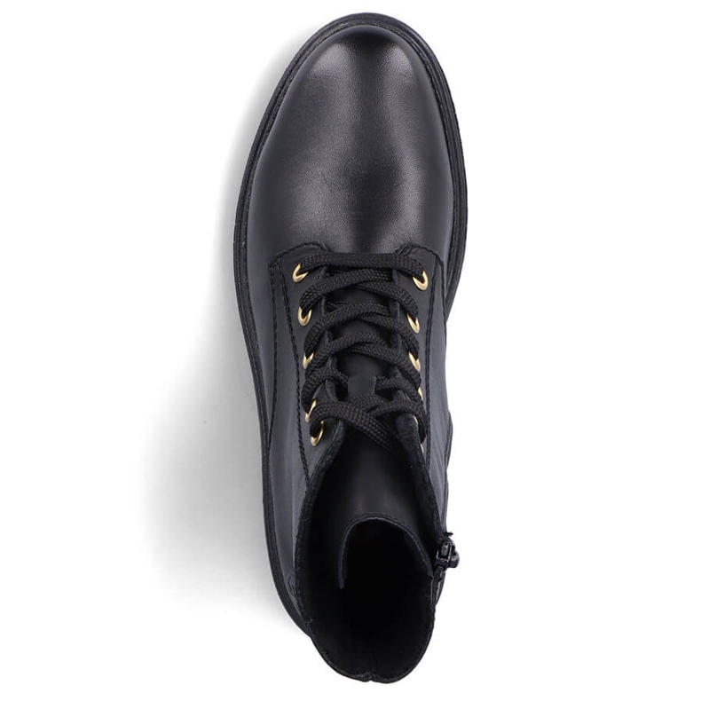 Bottes noires isolées en cuir confortables pour femmes Rieker Z2841-00 2