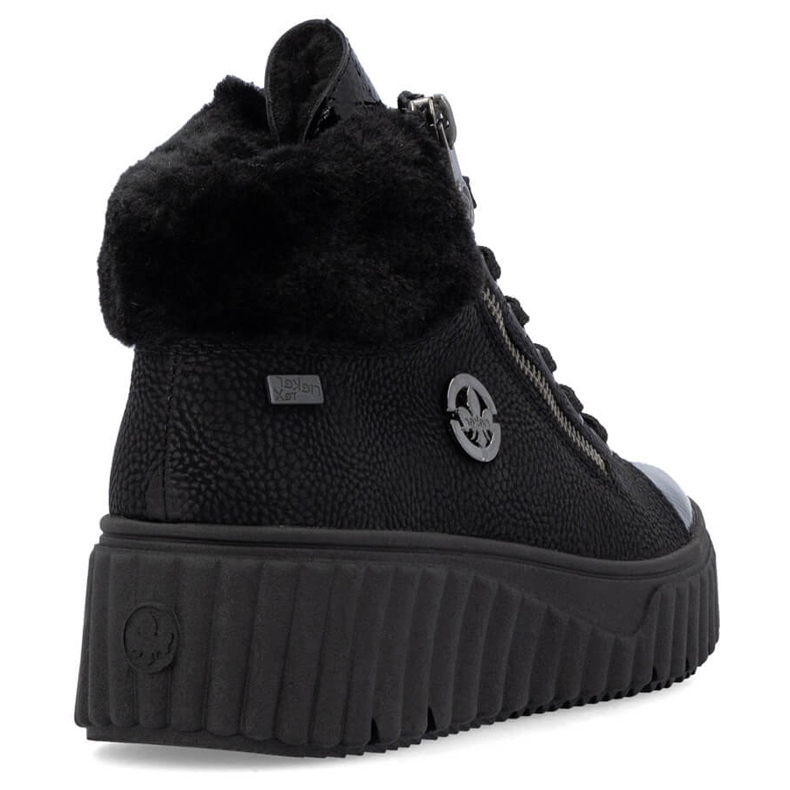 Bottines compensées noires imperméables pour femme Rieker N2505-00 le noir 1