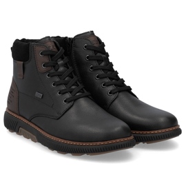 Bottines isolées imperméables en cuir pour hommes, noires Rieker B3343-00 le noir 1