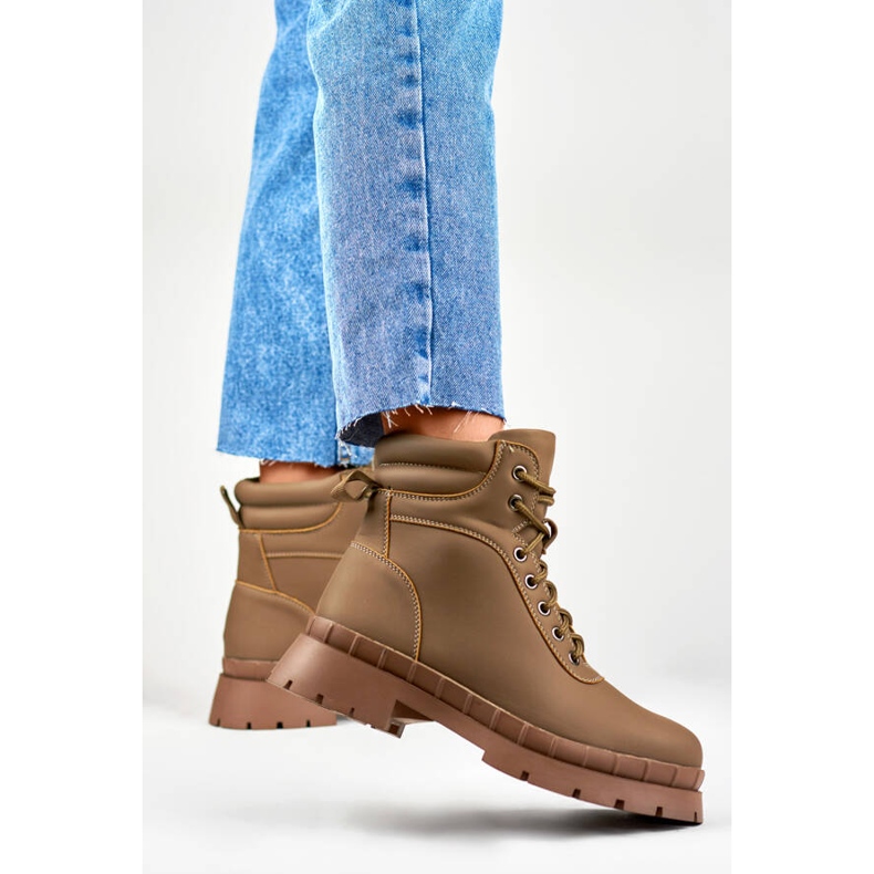 Bottes femme, légèrement isolées, marron, 8538A-KH beige 2