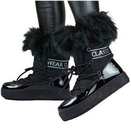 Bottes de neige pour femmes avec fourrure, noir 5705-1B le noir 1