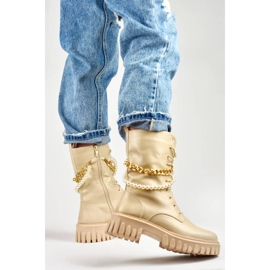 Baggies femme avec chaîne amovible, beige DE1150BE 2