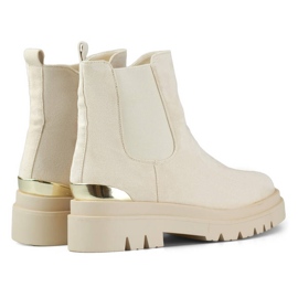 Bottines Chelsea en daim pour femme, beige XJ-351BE 1