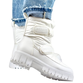 Bottes de neige pour femmes avec fermeture scratch, blanches JH-1W 5
