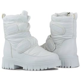 Bottes de neige pour femmes avec fermeture scratch, blanches JH-1W 3