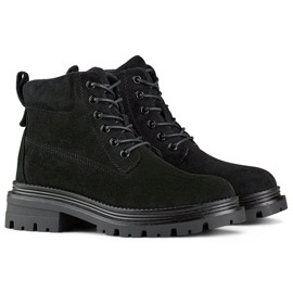Bottines isolées en daim pour femme, noires A5201B le noir 4