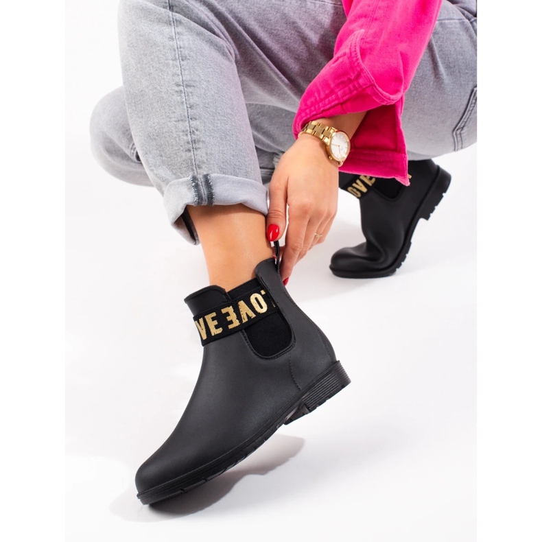 Bottes en caoutchouc Shelovet noires pour femmes 2