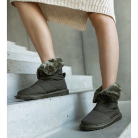 Bottes de neige isolées vertes avec un col d'Edidda 1