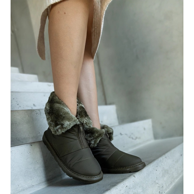 Bottes de neige isolées vertes avec un col d'Edidda 2