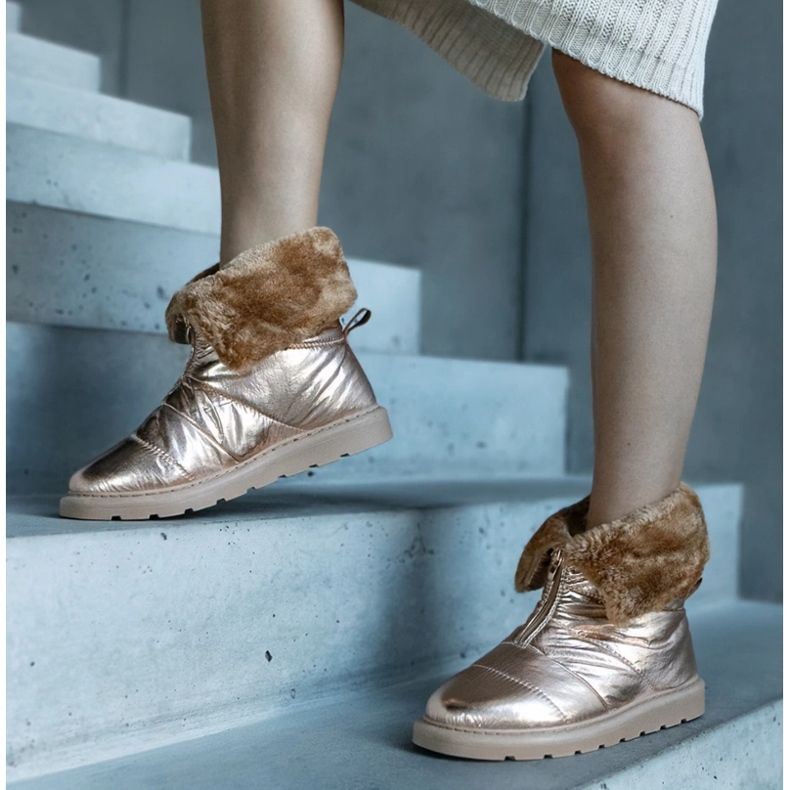 Bottes de neige isolées dorées Edidda avec col 1