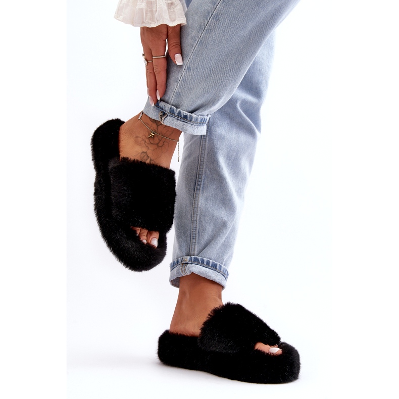 Fourrure de fourrure de fourrure de fourrure noire le noir 3