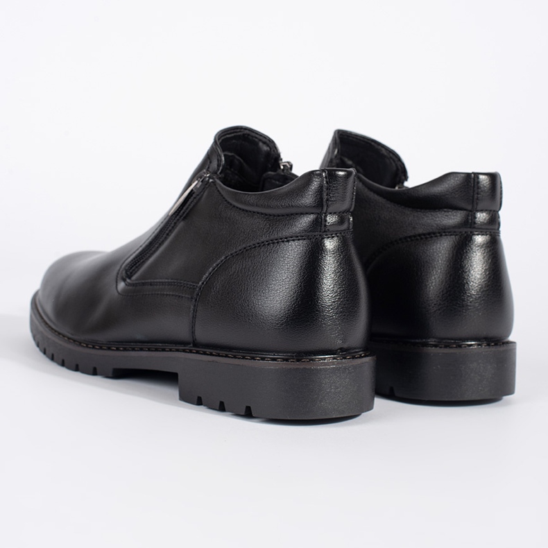 Chaussures pour hommes en cuir écologique noir 1