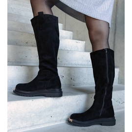 Bottines noires finition métal par Guillora le noir 1