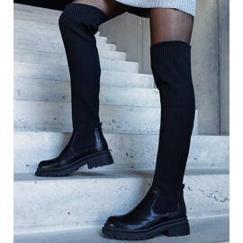Bottes longues noires à tige souple Lilca le noir 1