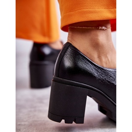 Chaussures à talons hauts en cuir noir Lemar avec décoration dorée 2
