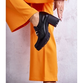 Chaussures à talons hauts en cuir noir Lemar avec décoration dorée 3