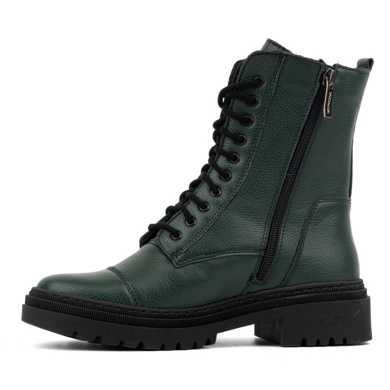 WASAK Bottines hautes en cuir à lacets pour femmes hiver 0640 vert 1