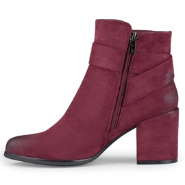 Bottines en daim pour femme, bordeaux, 260041WI-SU rouge 4