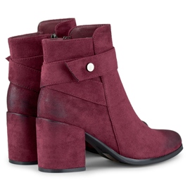 Bottines en daim pour femme, bordeaux, 260041WI-SU rouge 5