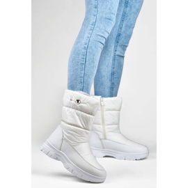 Bottes de neige avec revers pour femme, blanc 3537W blanche 2