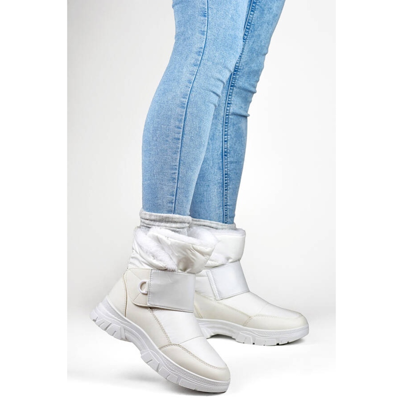 Bottes de neige femme avec fermeture scratch, blanc 3535W 2