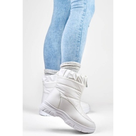 Bottes de neige pour femmes avec fermeture éclair, blanc 3555-2-W blanche 2