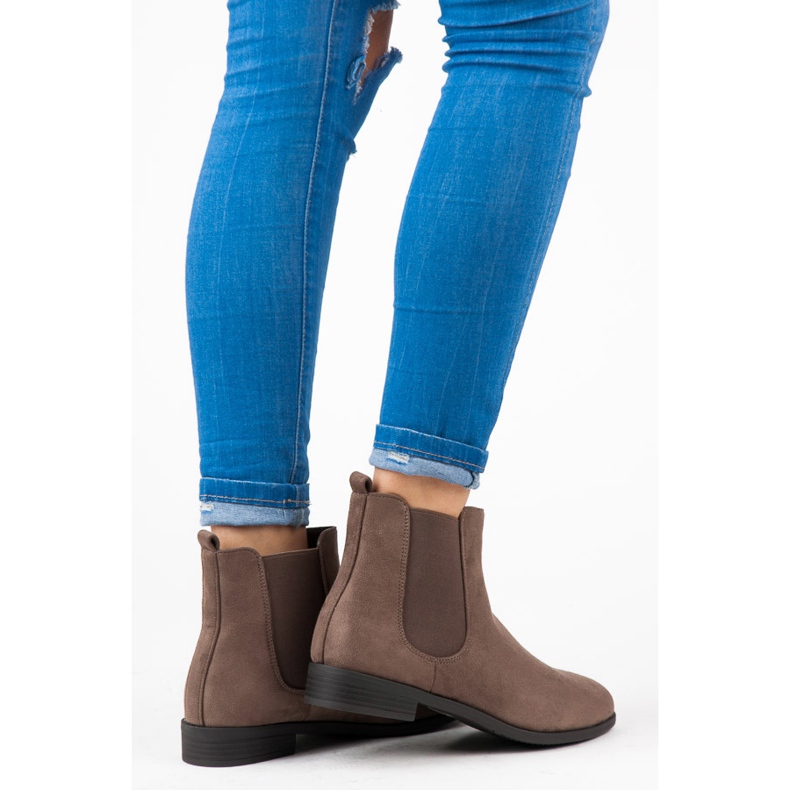 Juliet Bottines Chelsea confortables brun 1