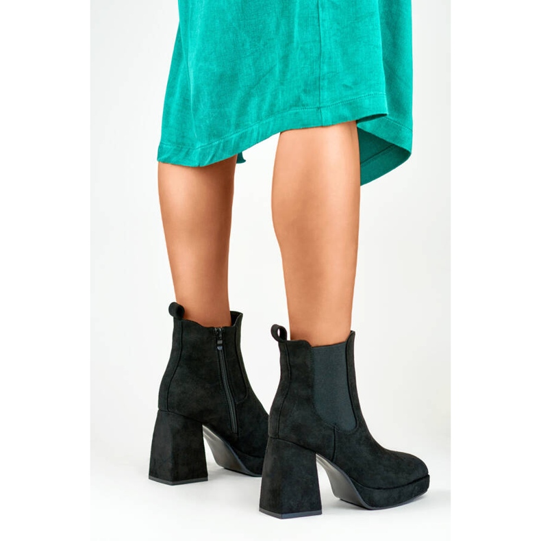 Bottines en daim pour femmes, noires, 7987B beige 1